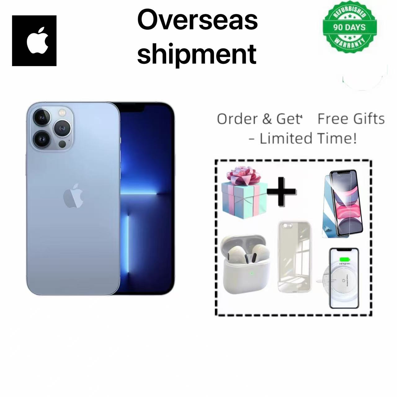 Refurbished Apple iPhone 11 pro  A13 Bionic Chip    Smartphone, 4GB RAM + 64GB/128GB/256GB Storage, Face ID, Dual SIM, 2G/3G/4G/LTE Compatible, 12MP + 12MP Rear Cameras with Facial Recognition Unlock