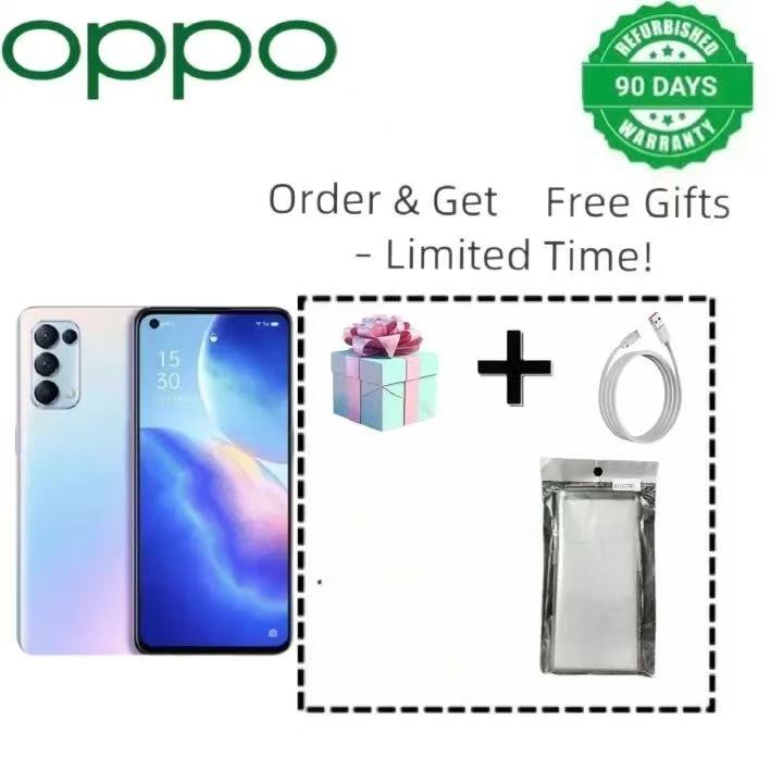 Refurbished Phone OPPO Reno5 Reno 5 5g Smartphone 6.43" 4300mAh 8GB+128GB, 12GB+256GB Rear Camera: 64MP Front Camera: 32MP Facial Recognition Unlock  No fingerprint unlock