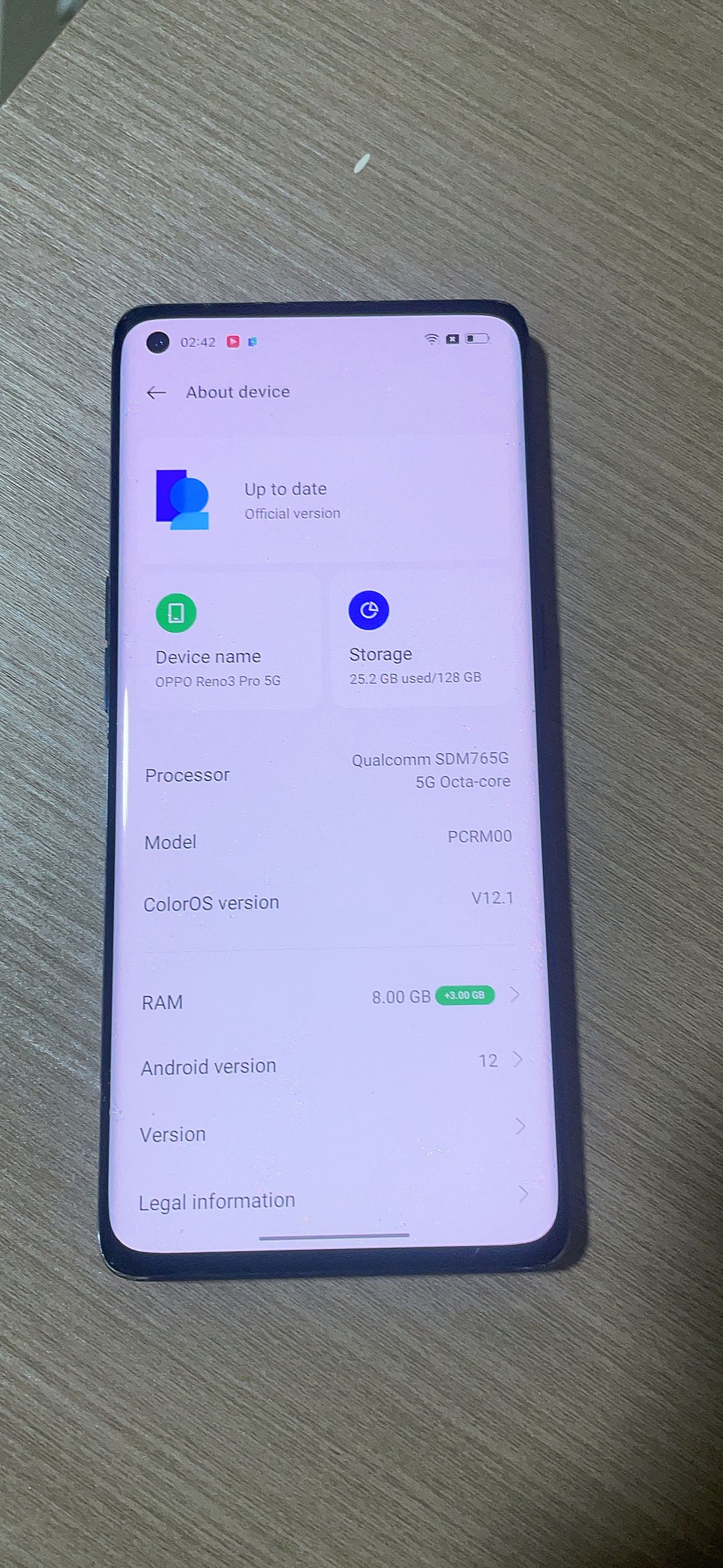 Refurbished Phone OPPO Reno3 Pro 13(8+5)GB RAM 90hz AMOLED Curved Screen 128GB Stoarge in-Display Fingerprint 48MP+32MP 4025 mAh 99% New Dual 5G Snapdragon 765G OPPO Reno 3 Pro Smart