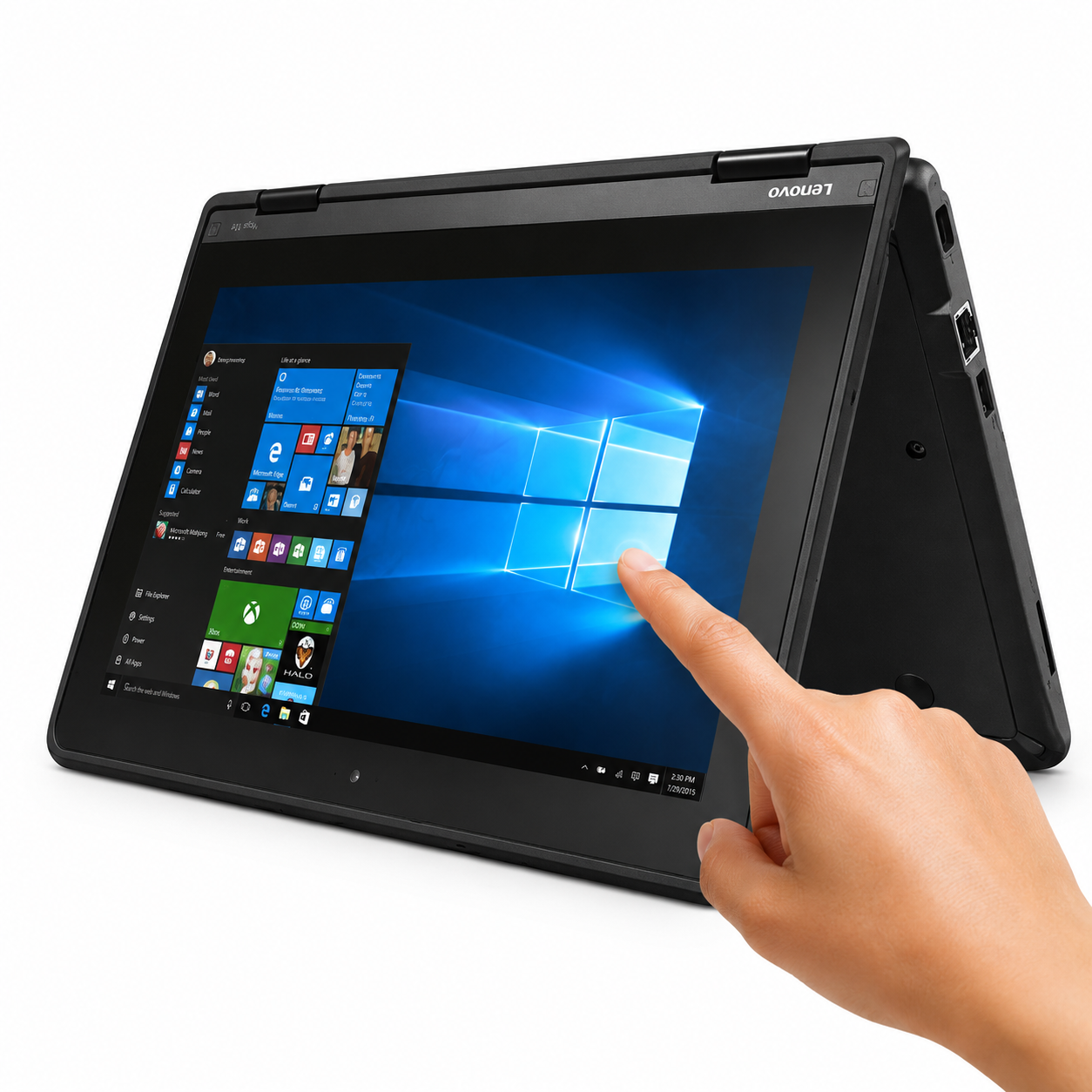 Lenovo ThinkPad Yoga 11E, Touchscreen, Convertible 2 in 1 x360, Intel Core, 4 GB Ram, 128 GB SSD, 12.5" Display, Ideal for Business and Education Series + Free Laptop Bag & Mouse, - Black