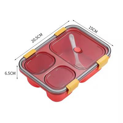 High Quality 3 Compartment Kids Lunch Box - 850ml Snack Box with Divided Sections for School Meals, Snacks, Fruits, Picnics & Everyday Food Storage