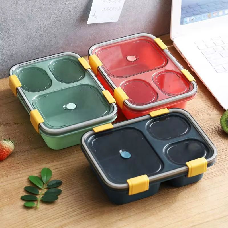 High Quality 3 Compartment Kids Lunch Box - 850ml Snack Box with Divided Sections for School Meals, Snacks, Fruits, Picnics & Everyday Food Storage