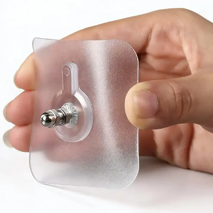 20PCS High Quality Transparent Wall Screw Hooks - Strong Waterproof Nail-Free Adhesive Hooks for Kitchen, Bathroom, Bedroom, Office, Home Organization & Wall Hanging