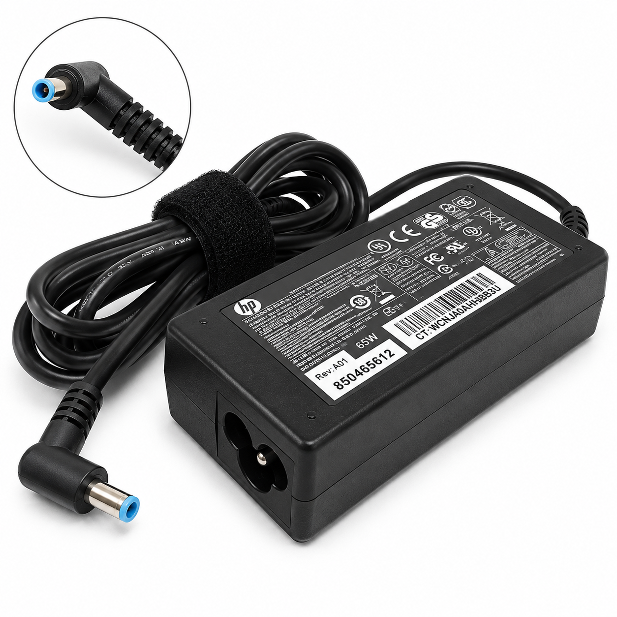 HP Blue Pin Laptop Charger – 65W Smart AC Power Adapter