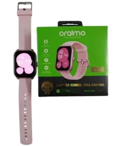 Oraimo Smartwatch 5 Lite 2.01” HD Full Touch Display with Bluetooth Calling, Sports Fitness Tracker, Heart Rate Monitor, Sleep & Step Tracker, Waterproof Design, Long Battery Life, Smart Alerts,