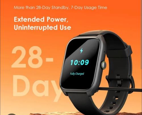 Oraimo Smartwatch 5 Lite 2.01” HD Full Touch Display with Bluetooth Calling, Sports Fitness Tracker, Heart Rate Monitor, Sleep & Step Tracker, Waterproof Design, Long Battery Life, Smart Alerts,