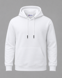KINGS COLLECTION White Plain Hoodie – Premium Unisex Fleece Pullover Sweatshirt with Kangaroo Pocket