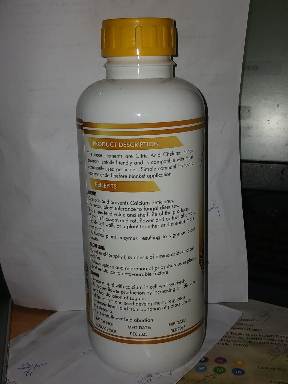 CropChem Calmabor Gold Suspension Fertilizer 1L – Calcium, Magnesium & Chelated Trace Elements