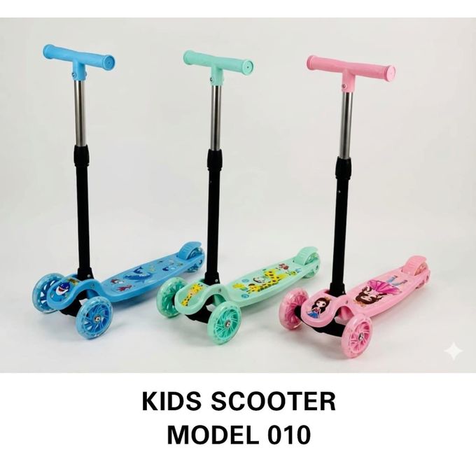 Girls' Multicolor 3-Wheel Kick Scooter - Adjustable Height, M