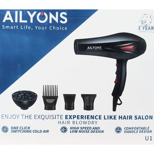 DISCOUNT DEALS!! Ailyons P2 Professional Hair Dryer/Blow Dryer: | 2200W Motor | 3 Heat Modes | 2 Speed Levels | Ergonomic Design | Low Noise | Removable Filter | Lightweight | Hair Dryers