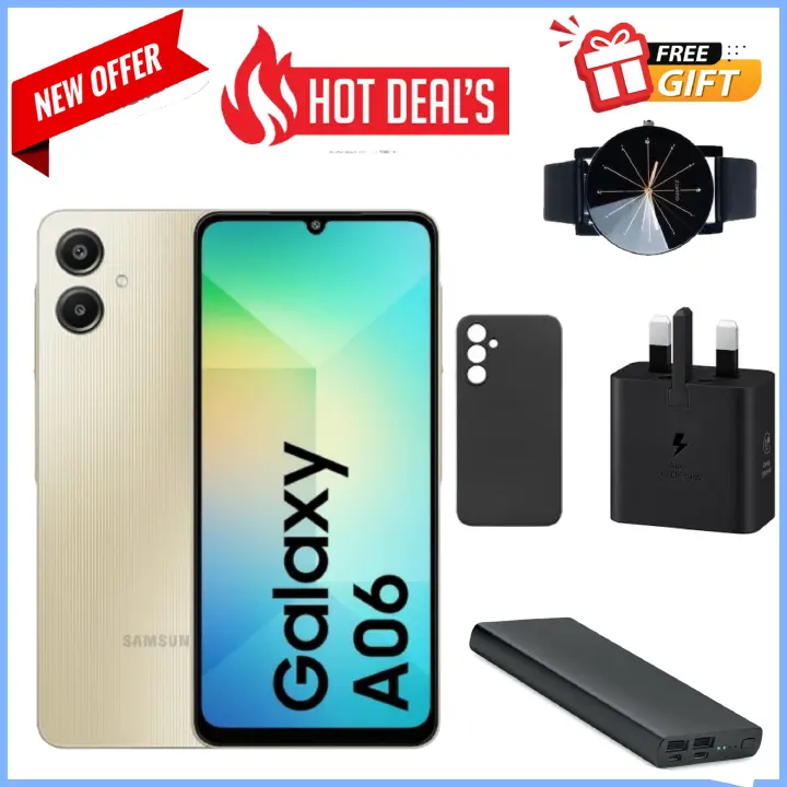 AMAZING OFFERS!! Samsung Galaxy A06: | 6.7-Inch IPS LCD Display | 4GB RAM+64GB Storage | 5000mAh Battery | 50MP Rear & 8MP Selfie Camera | Android 14 | Dual SIM+WiFi | Bluetooth | - Tablets
