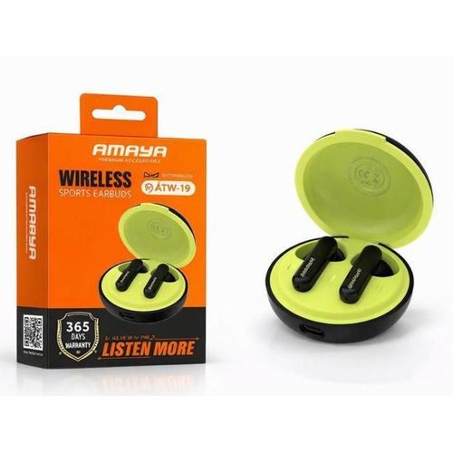 DISCOUNT DEALS!! Amaya ATW-19 True Wireless Earpods: | 5-Hr Long Playtime | 3D HiFi Stereo Sound | ENC Noise Cancellation | 300mAh Charging Case | Comfortable In-Ear Design | Earpods