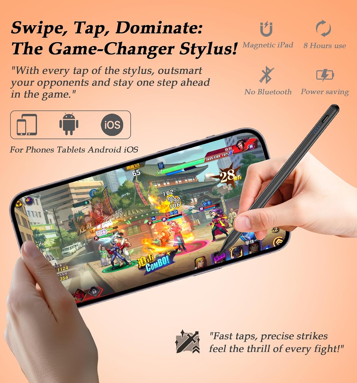 AMAZING OFFER!! AYNSRTN Universal Stylus Pen: Android/iOS Compatibility | 8-Hr Long Battery Life | Fast Charging | Auto Power-Off Protection | LED Indicators | Lightweight | Stylus Pens