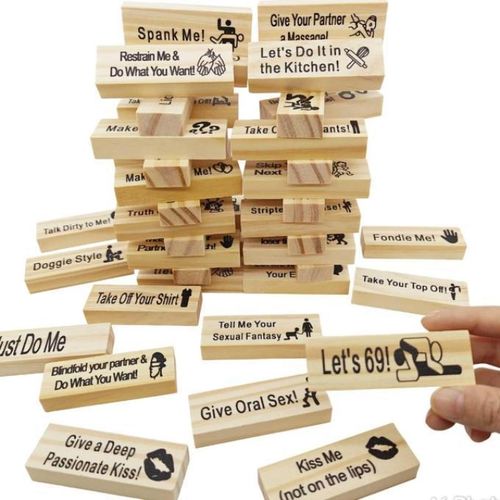 Adult Jenga 48PCS Romantic Wooden Blocks – Naughty Couples Tower Game for Fun Date Nights view 4