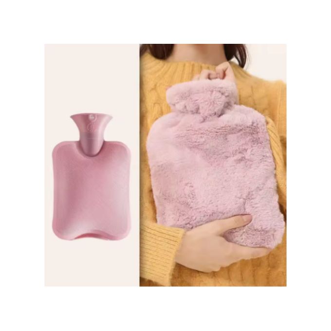 2L Luxury Soft Faux Fur Hot Water Bottle Bag For Heat Therapy/Pain Relief