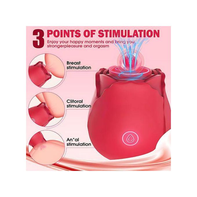 Rose Sex Toy Sucking Vibrator - Women Sex Toys Rose Adult Toy Vibrators, Female Sex Toy For Couples Dildo Suction Vibrator For Nipples Clitoral Adult Sex Toys view 5