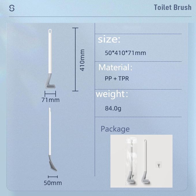 Silicone Bristle Toilet Brush - Sky Blue, Double-Sided, Eco-Friendly, Hygienic Cleaning Tool