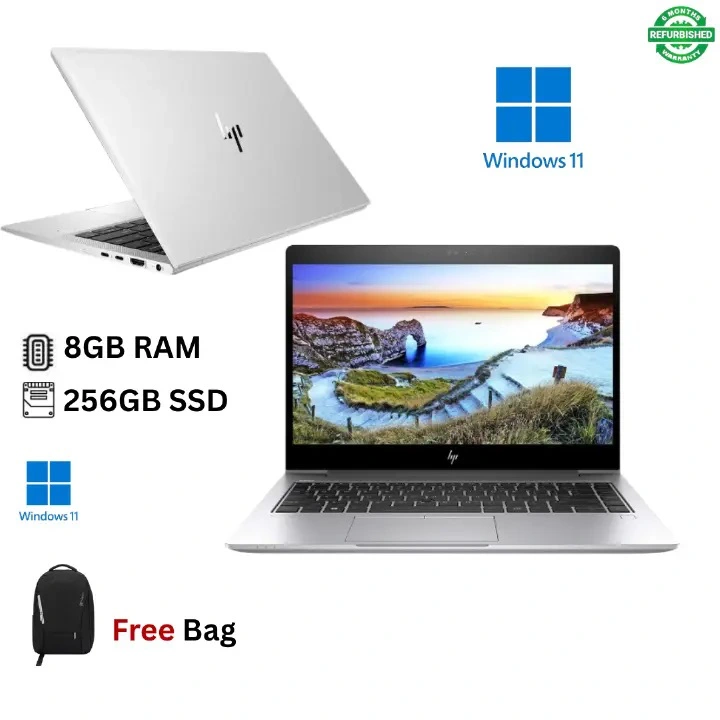 OFFER Refurbished HP EliteBook 840 G5 Core i5 8GB RAM 256GB SSD 8th Gen 14-inch Full HD 1.6GHz up to 3.9GHz Quad Core Processor Windows 11 MS Office 2021 HDMI Webcam Ultra Slim Laptop + FREE BAG
