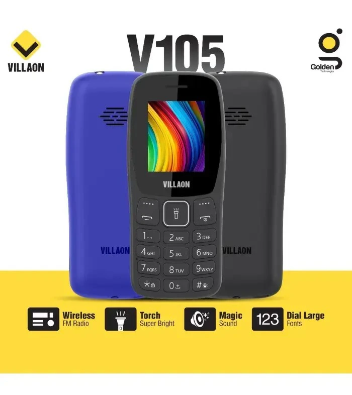 [NEW ARRIVALS!!]VILLAON V105 ,1.77 INCH DISPLAY ,1000mAh BATTERY KATULULU/KABAMBE/MULIKA MWIZI PHONE , without camera, WITH TORCH, WIRELESS FM RADIO, FACEBOOK Dual sim -FEATURED PHONE