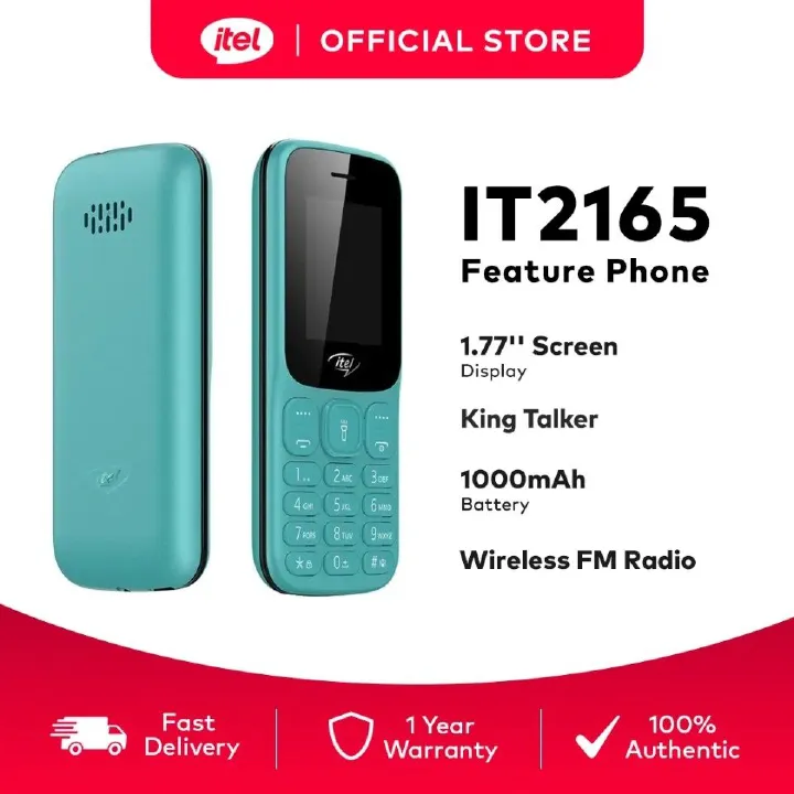 [ NEW ARRIVAL ] Itel 2165- Dual Sim - 1.77 Inch - Dual Sim - King Talker - Wireless FM Radio - 1000mAH - Bright Torch - Bluetooth - featured phones