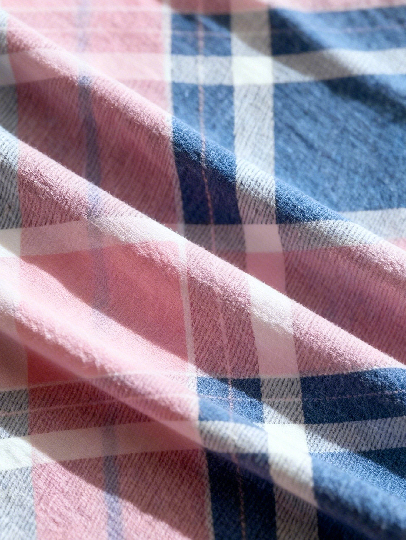 Women's Plaid T-Shirt, Short Sleeve Crew Neck Faux Denim Patchwork Tee, Casual Pink Blue Grid Print Top with Paw Print Details, Loose Fit Summer Blouse