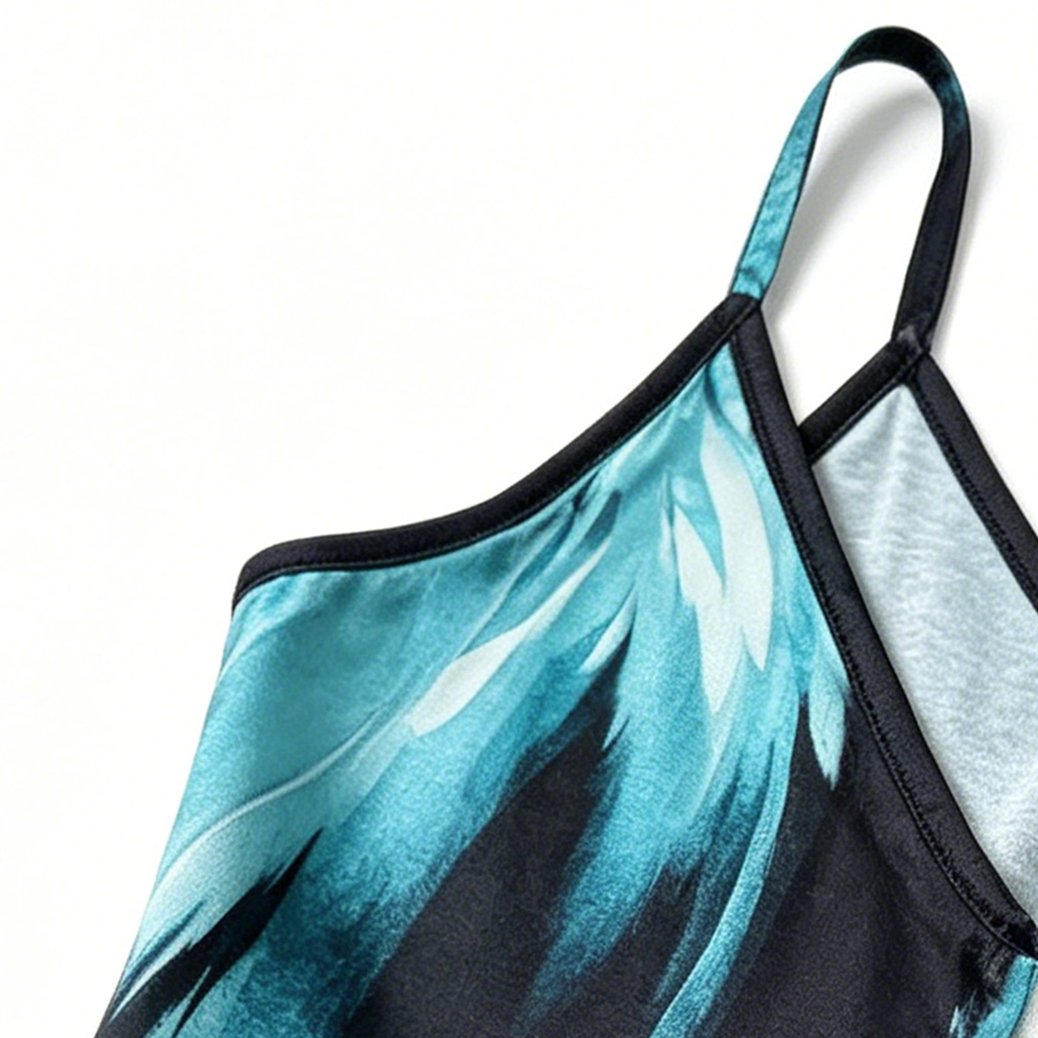 Women's Fashion New Casual Sleeveless V-Neck Faux Tie-Dye Print Maxi Swing Dress Sling Dress