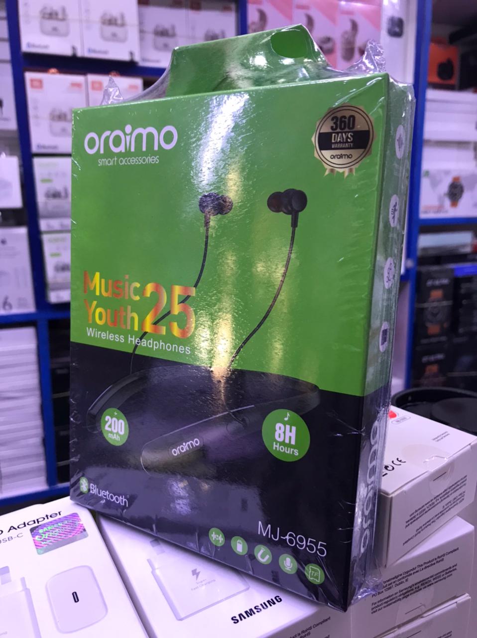 New Edition Oraimo Necklace Lite Wireless Neckband | Bluetooth Earphones | Magnetic Earbuds | Long Battery Life | Noise Isolation | Comfortable Fit | Handsfree Calling | Sports Music Earphones Kenya