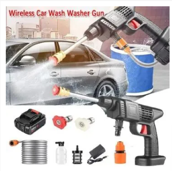 Portable Cordless High Pressure Car Spray Car Washing machine High Pressure Car Washing Jet Spray Electric Cordless Pressure Washer for Washing Car House Garden with 2 lithium Batteries