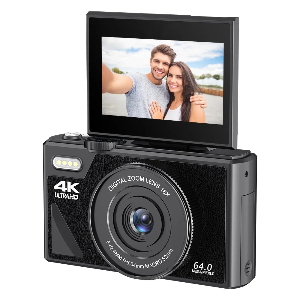 【Bantu Box】M550  64MP 4K Digital Camera 180° Flip Screen 18X Zoom Selfie Vlog Camcorder Wide Angle Macro UHD Video Camera Livestream WiFi Webcam