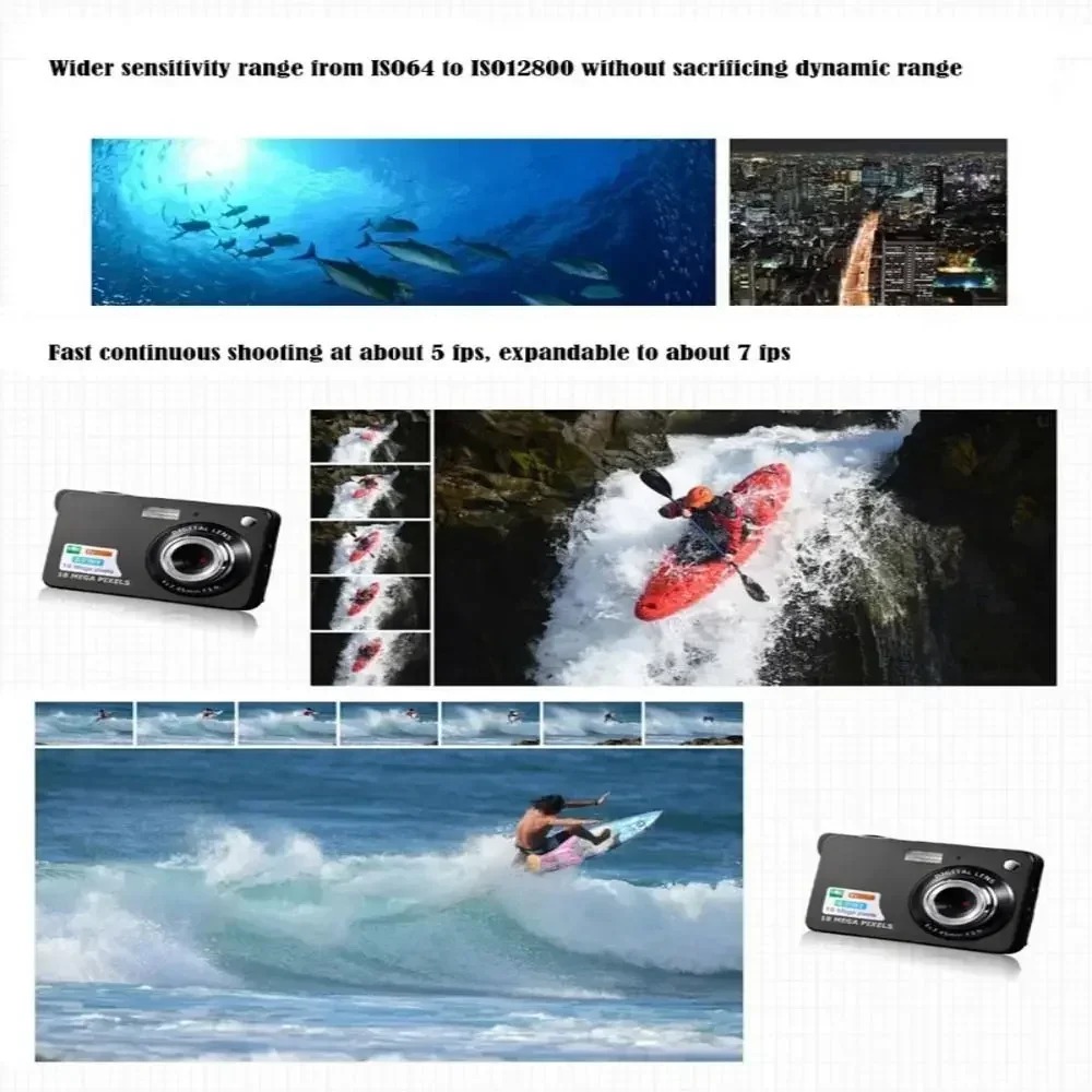 【Bantu Box】K09   18 Mega Pixels LCD Rechargeable HD Digital Camera CCD Video Camera Outdoor Anti-Shake Support Sd Card Camcorder Photography