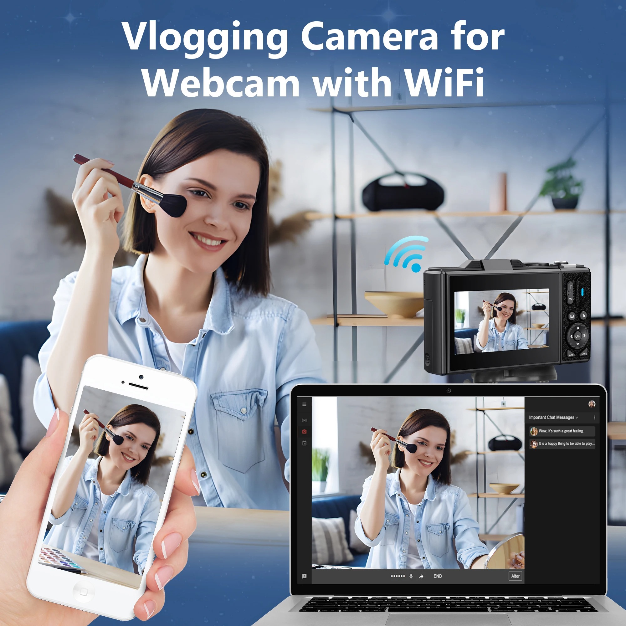 【Bantu Box】M550  64MP 4K Digital Camera 180° Flip Screen 18X Zoom Selfie Vlog Camcorder Wide Angle Macro UHD Video Camera Livestream WiFi Webcam