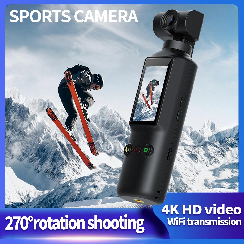 【Bantu Box】 X8  4K Handheld Pocket Sport Camera 1.99 Inch Screen 270° Rotation Mini Video Audio Pocket Camera for Cycling Meeting Daily Record Memory cards are accessories for cameras and are sold sep