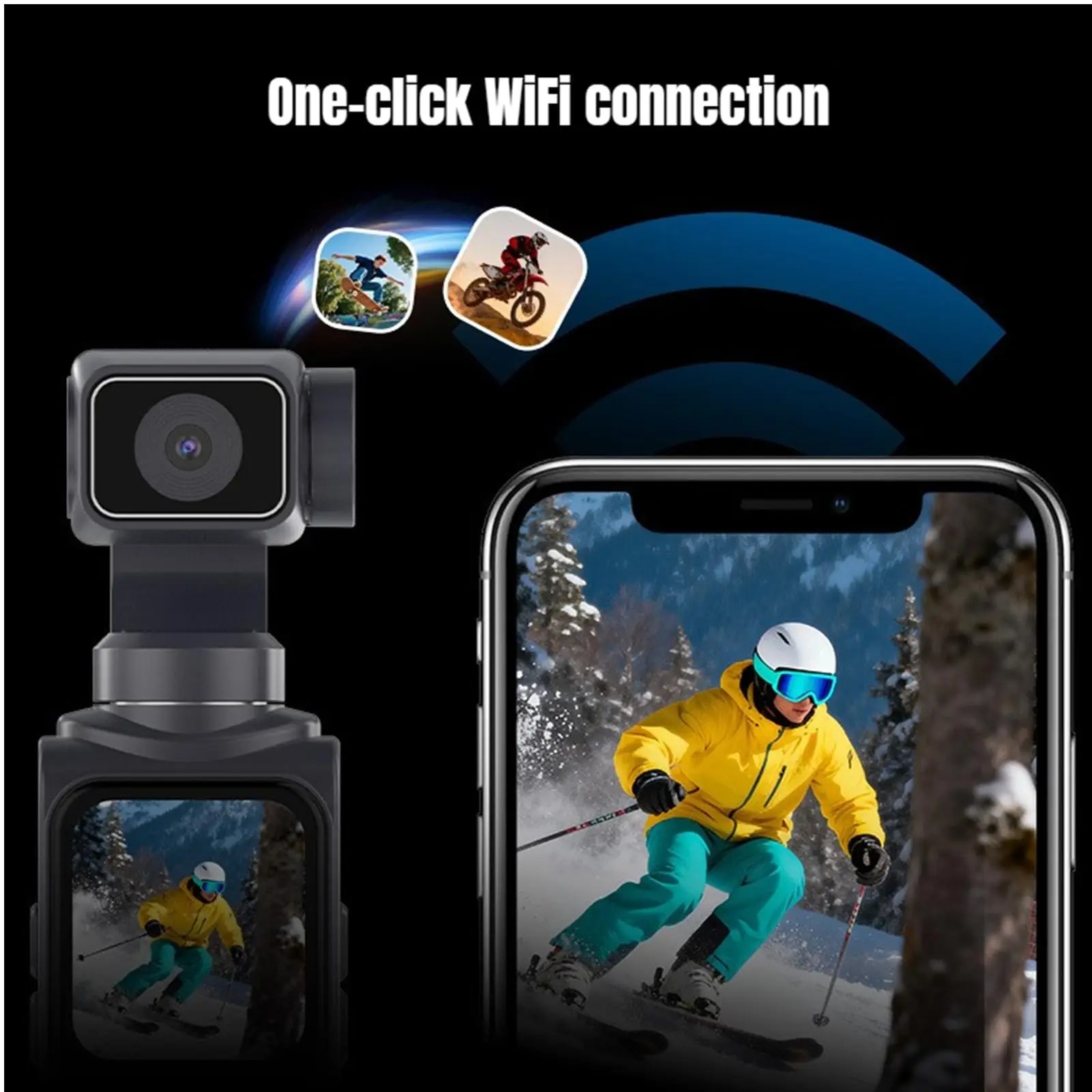【Bantu Box】HJD05  4K HD Handheld Camera 330°Face Tracking Autofocus Action Camera Portable Pocket Cam Outdoors Travel Hiking Cycling Vlog Recorder Memory cards are accessories for cameras and are sold