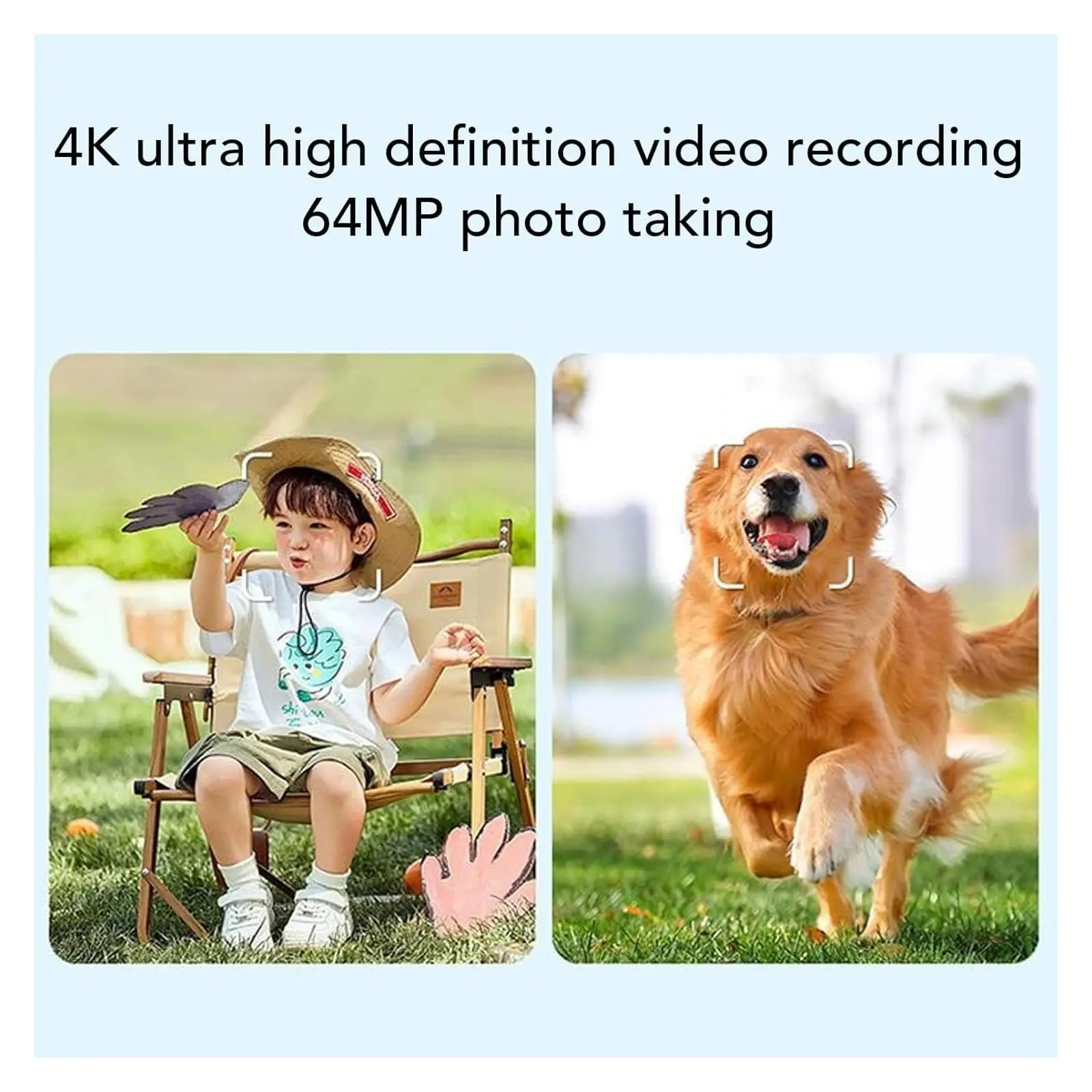 【Bantu Box】HJD05  4K HD Handheld Camera 330°Face Tracking Autofocus Action Camera Portable Pocket Cam Outdoors Travel Hiking Cycling Vlog Recorder Memory cards are accessories for cameras and are sold