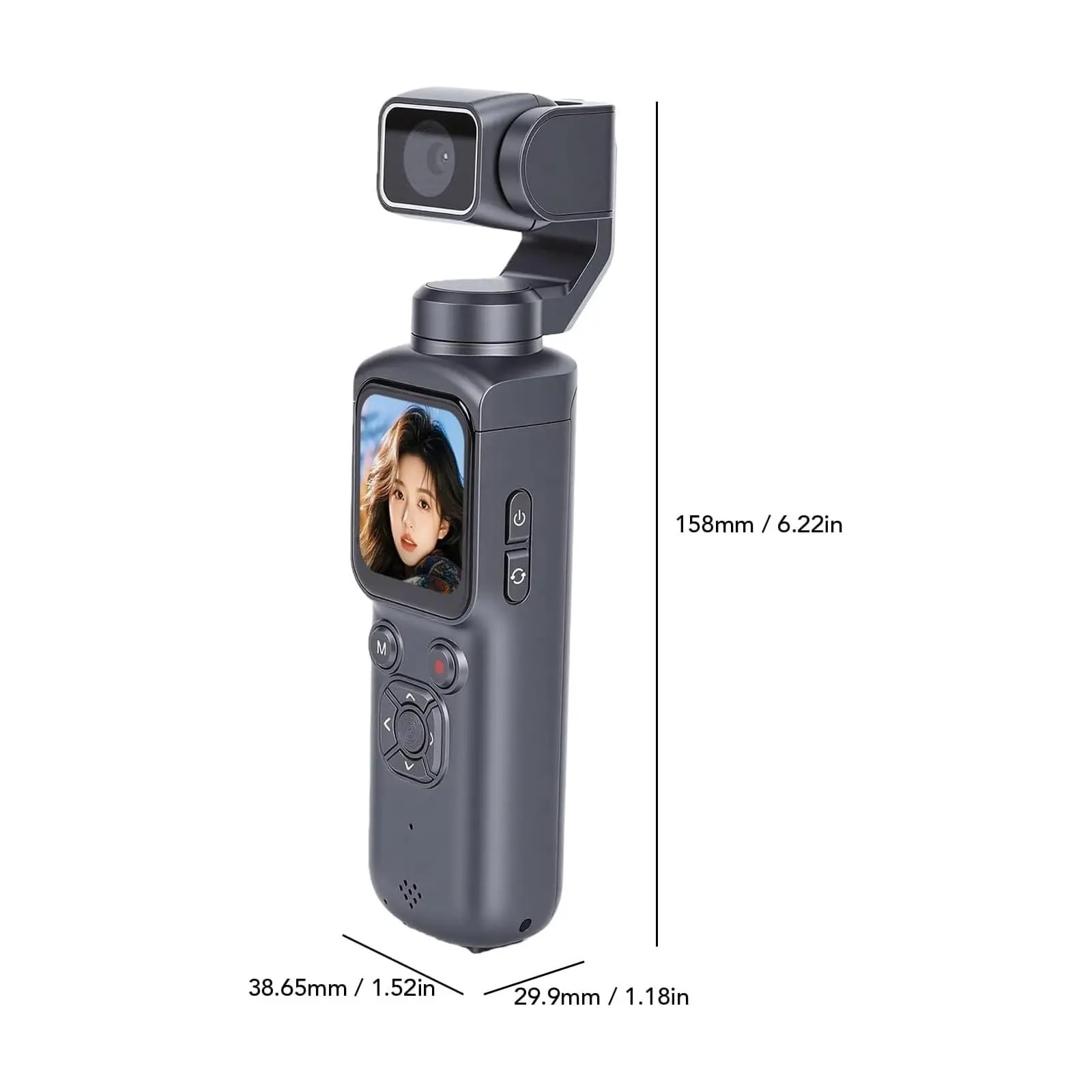 【Bantu Box】HJD05  4K HD Handheld Camera 330°Face Tracking Autofocus Action Camera Portable Pocket Cam Outdoors Travel Hiking Cycling Vlog Recorder Memory cards are accessories for cameras and are sold