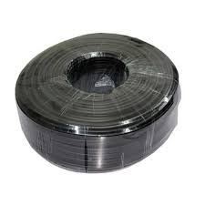 RG6 coaxial cables in black, commonly used for television, satellite, and CCTV systems. 95% shielded cable, designed to minimize signal interference.