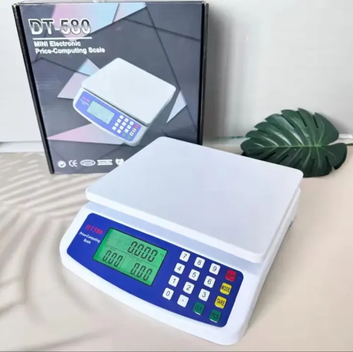 DT580 Butchery scale 0g- 30kgs shopkeeper measuring scale DT580 Digital Weighing Scale with 5V Charger High Precision LCD Display Portable Electronic Scale for Home Kitchen Rechargeable Battery