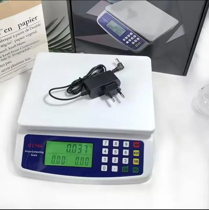 DT580 Butchery scale 0g- 30kgs shopkeeper measuring scale DT580 Digital Weighing Scale with 5V Charger High Precision LCD Display Portable Electronic Scale for Home Kitchen Rechargeable Battery