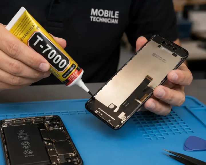 T7000 Multipurpose Adhesive For Phone Repair / DIY - 50ml Black phone repair glue T-7000 adhesive glue for phone screen re-attachment and repair