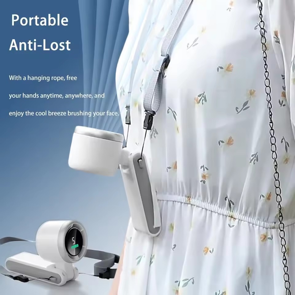 1PC NEW 2026 Handheld Fan Portable Foldable USB Rechargeable, Ultra Quiet 5-speed Adjustable, 1200mAh Battery