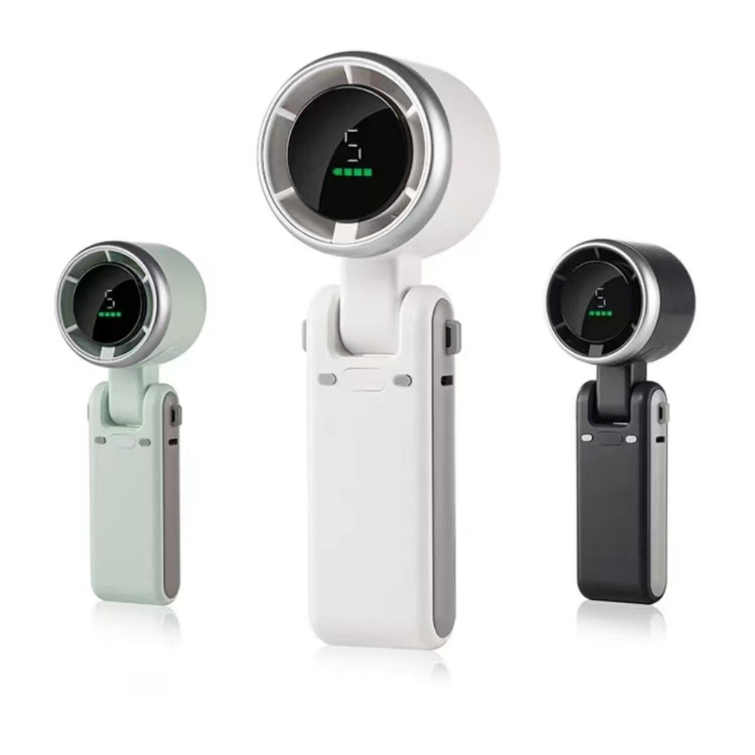 1PC NEW 2026 Handheld Fan Portable Foldable USB Rechargeable, Ultra Quiet 5-speed Adjustable, 1200mAh Battery