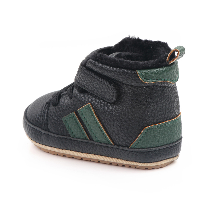 Toddler Warm Rubber bottom anti slip Boots Soft Sole, Adorable Baby Girls Boys Winter Boots, Color blocking 0-18 months