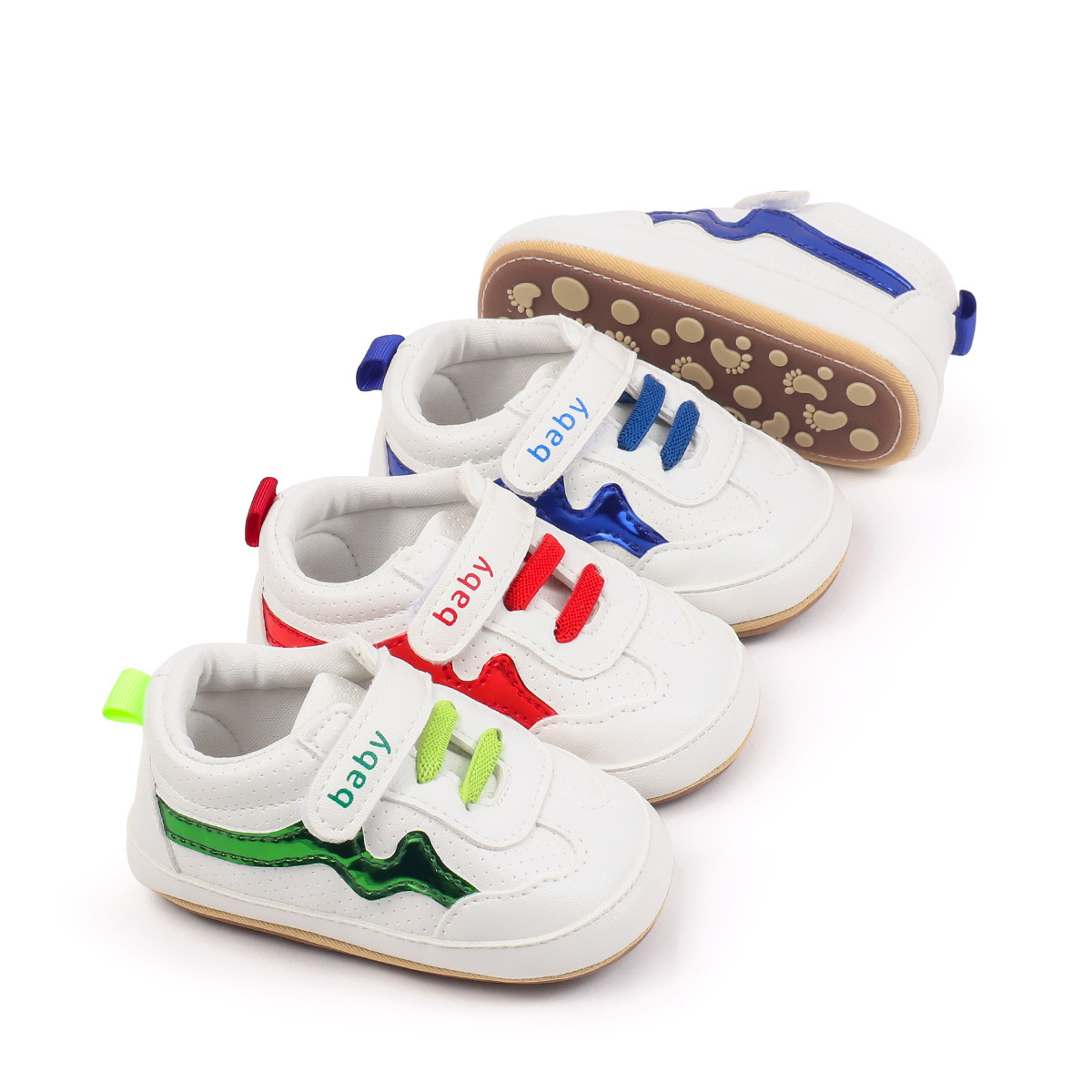 Spring And Autumn Baby Boys And Girls First Walking Indoor Outdoor Toddler Shoes For 0-18M Baby Unisex Soft PVC Sole