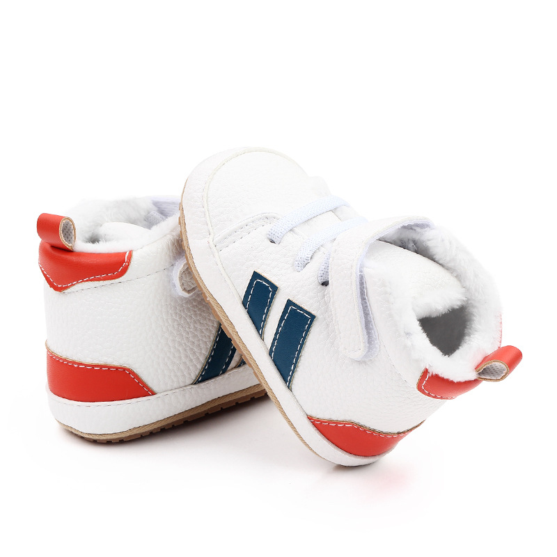 Toddler Warm Rubber bottom anti slip Boots Soft Sole, Adorable Baby Girls Boys Winter Boots, Color blocking 0-18 months