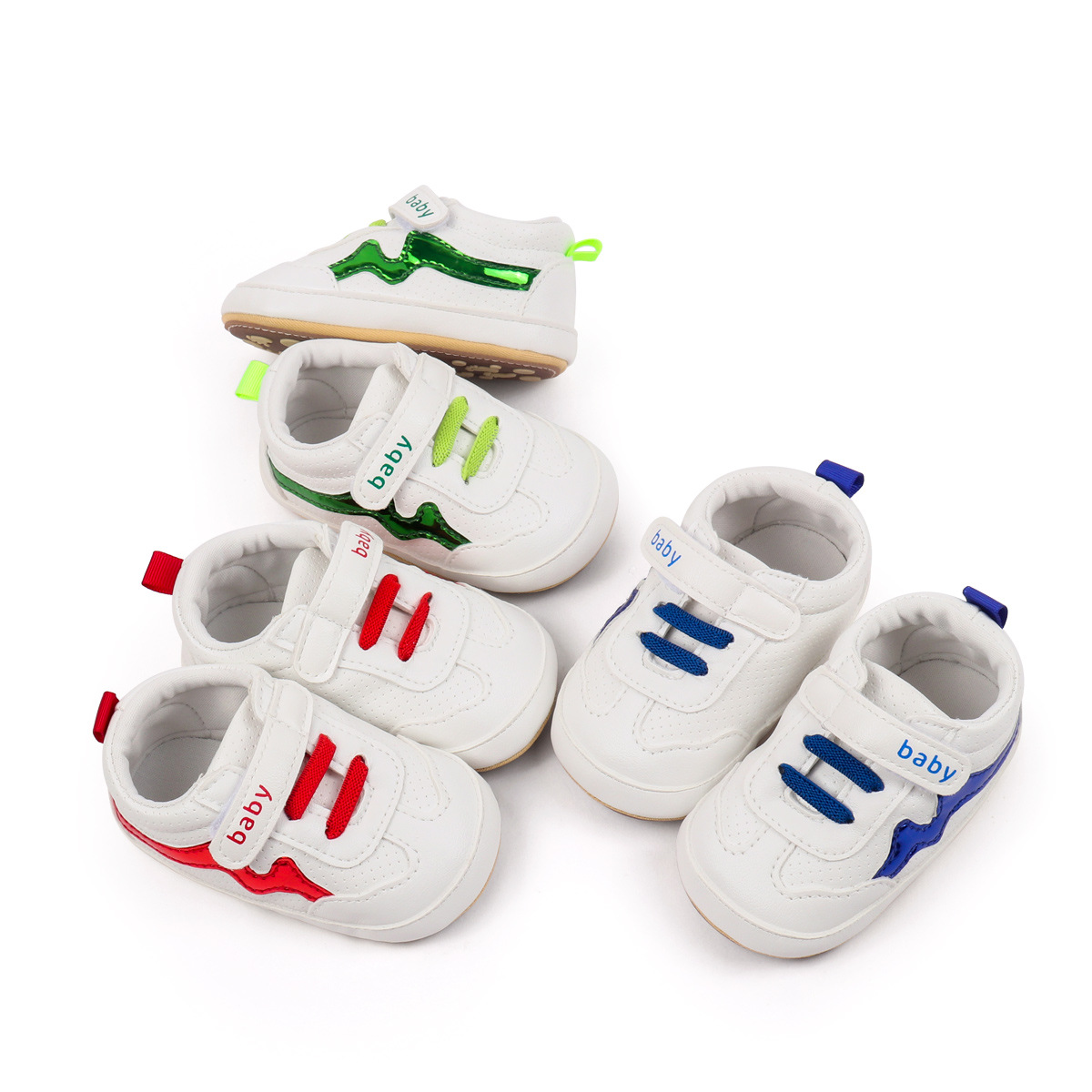 Spring And Autumn Baby Boys And Girls First Walking Indoor Outdoor Toddler Shoes For 0-18M Baby Unisex Soft PVC Sole