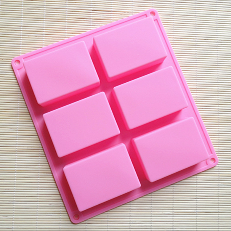 6 Cavities Square Silicone Soap Mold Rectangular Shape Candle Resin Plaster Mould Chocolate Cake Ice Making Set Home Decor Gifts C-90-7
