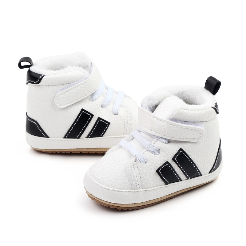 Toddler Warm Rubber bottom anti slip Boots Soft Sole, Adorable Baby Girls Boys Winter Boots, Color blocking 0-18 months