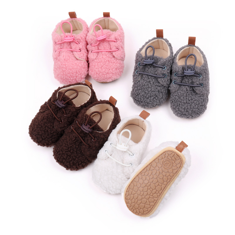 Baby Winter Shoes Soft Cotton High Quality PVC Sole Anti-slip Warm Prewalk Sneaker for Newborn Toddler Boys and Girls