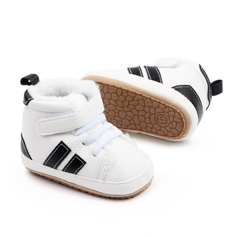 Toddler Warm Rubber bottom anti slip Boots Soft Sole, Adorable Baby Girls Boys Winter Boots, Color blocking 0-18 months