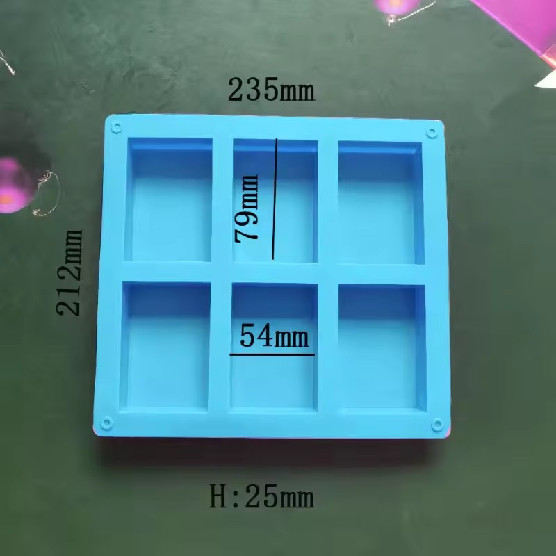6 Cavities Square Silicone Soap Mold Rectangular Shape Candle Resin Plaster Mould Chocolate Cake Ice Making Set Home Decor Gifts C-90-7